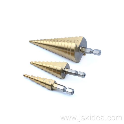 Metric titanium HSS Straight Flute Step Drill Bit